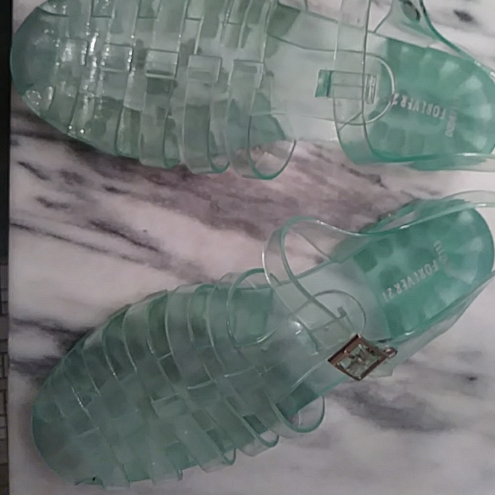 Pair of cute teal 5/5 shoes from forever 21